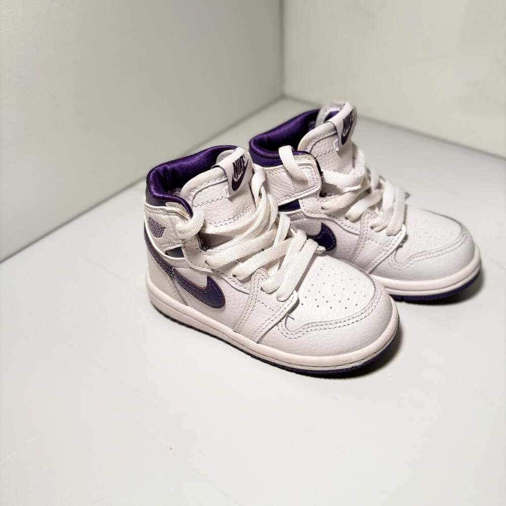 Nike Air Jordan 1 Mid TD Court Purple White Size 6C
